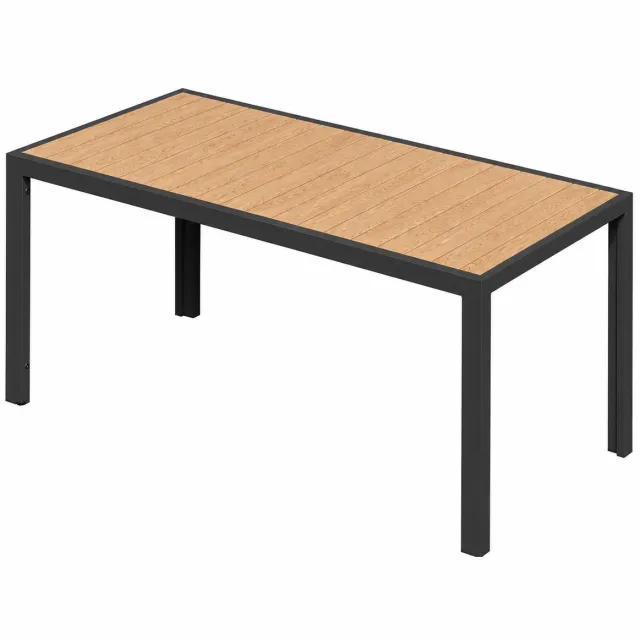 Sello! tuintafel – eettafel – buitentafel – terrastafel – weersbestendig – aluminium frame – kunststof blad - L150 × B80 × H72 cm bruin