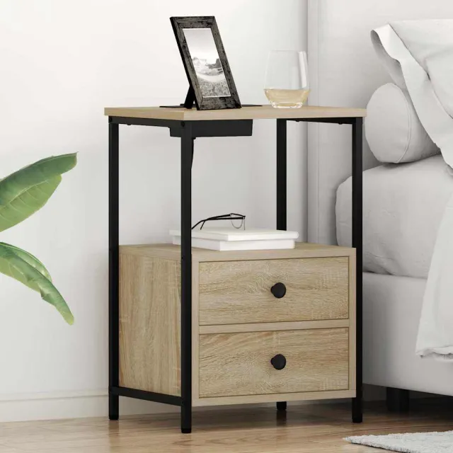 vidaXL Nachtkastje 2 st Sonoma Eiken 40 x 31 x 60 cm Bewerkt hout Bruin