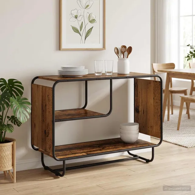 vidaXL Dressoir Oud hout 93,5 x 37,5 x 64,5 cm Bewerkt hout Bruin