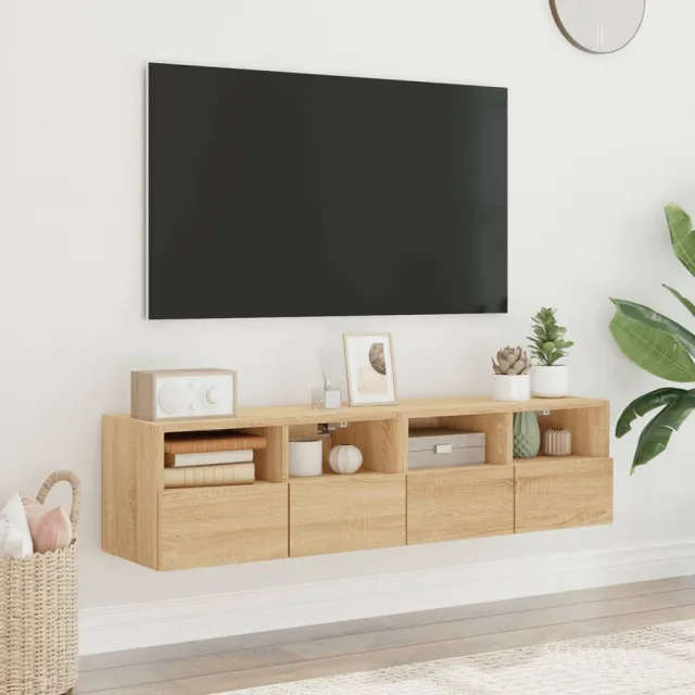 vidaXL Tv-meubels 2 st 60x30x30 cm bewerkt hout sonoma eikenkleurig, foto 2