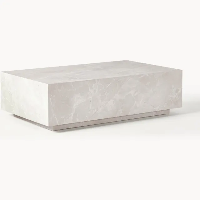 Westwing Collection Salontafel Lesley met travertijn look Beige