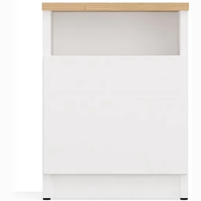 TOP E SHOP ModernLine Galax - Nachtkastje - Met deur - Tip-On opening - Wit met eiken blad Artisan eiken / wit