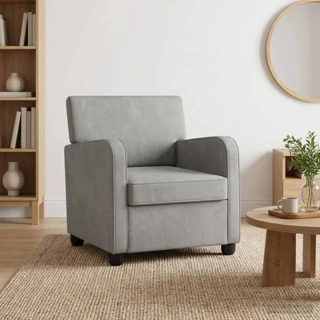 vidaXL Fauteuil Lichtgrijs fluweel