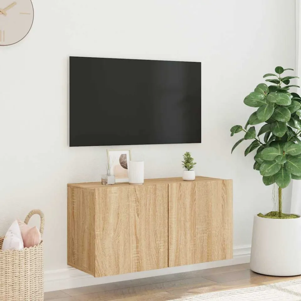 vidaXL Tv-meubel wandgemonteerd 80x30x41 cm sonoma eikenkleurig, foto 3