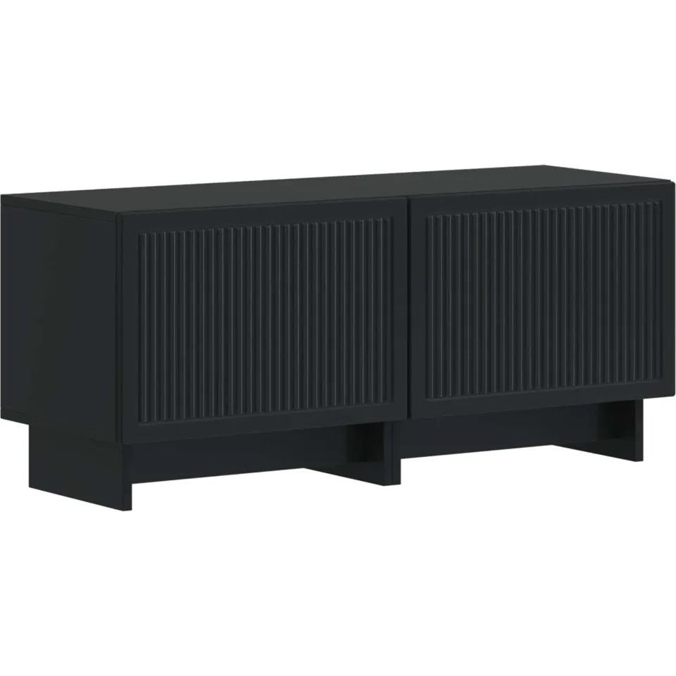 vidaXL 5-delige LED TV-kast Zwart Bewerkt hout, foto 4