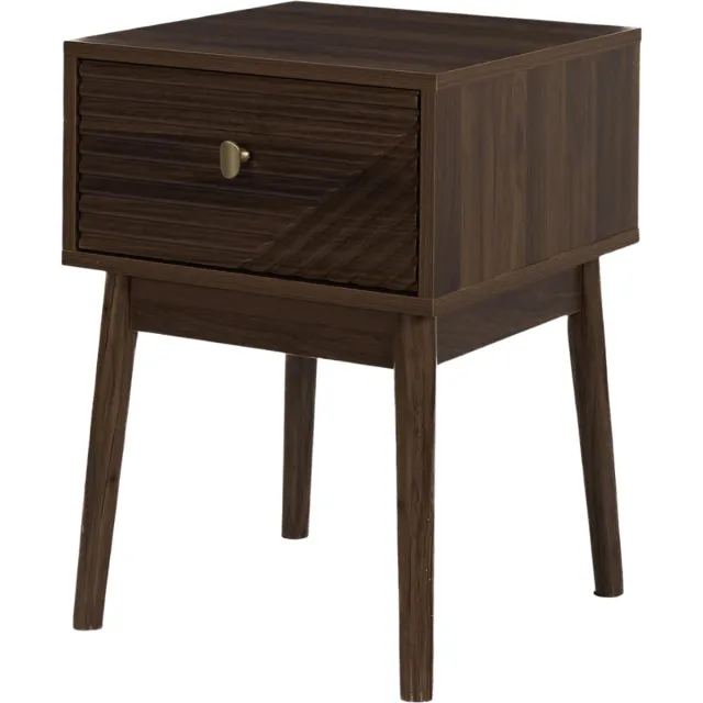 MISOU Nachtkastje met Lade - 40x40x55cm - Hout Look Donkerbruin - Japandi Style - Bedside Table - TIFFANY