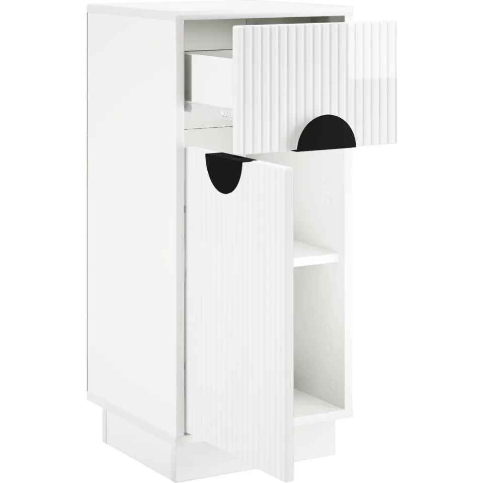 vidaXL Dressoir VENRAY Hoogglans Wit 35 x 33 x 77,5 cm Bewerkt hout
