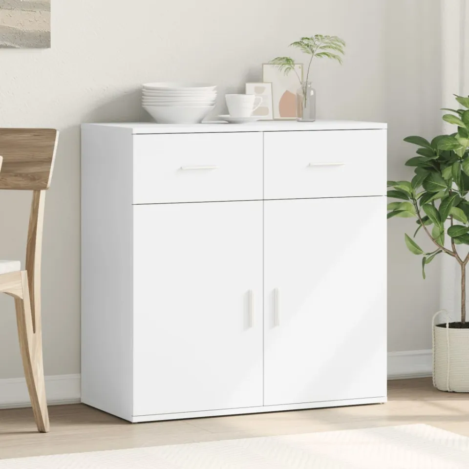 vidaXL Dressoir 79x38x80 cm bewerkt hout wit, foto 3