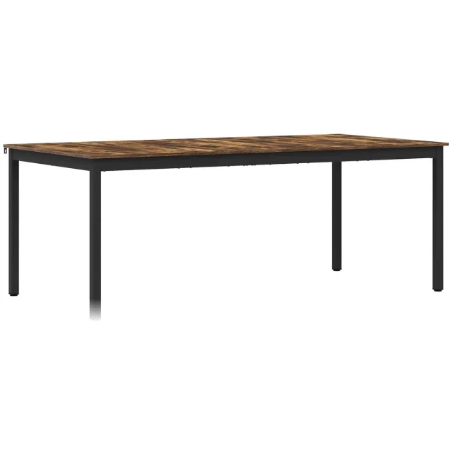 vidaXL Eettafels - 200 - x - 100 - x - 75 - cm - Bewerkt - hout - Rechthoekig Gerookt eiken
