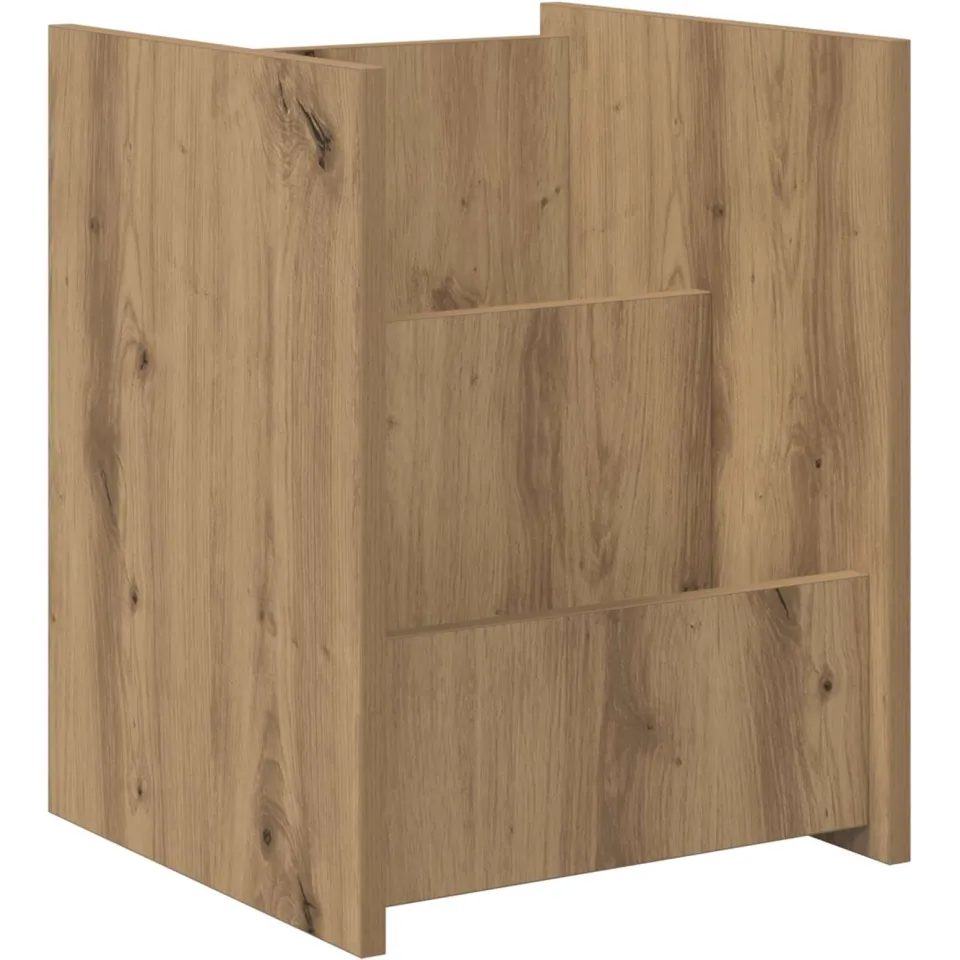 vidaXL Tijdschrift Rek Artisan Eiken 35 x 35 x 45 cm Bewerkt hout, foto 3