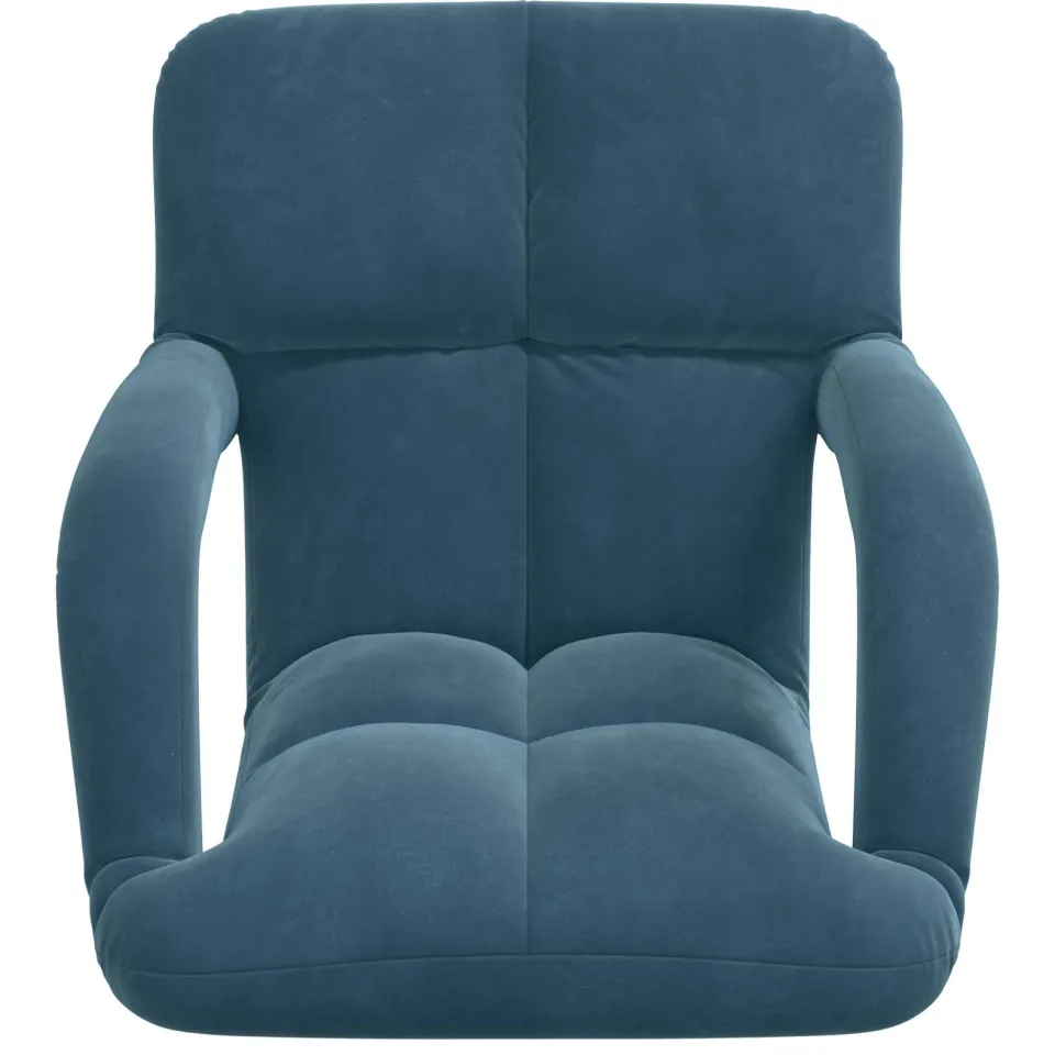 vidaXL Verstelbare vlo stoelen Blauw Fluweel, foto 4