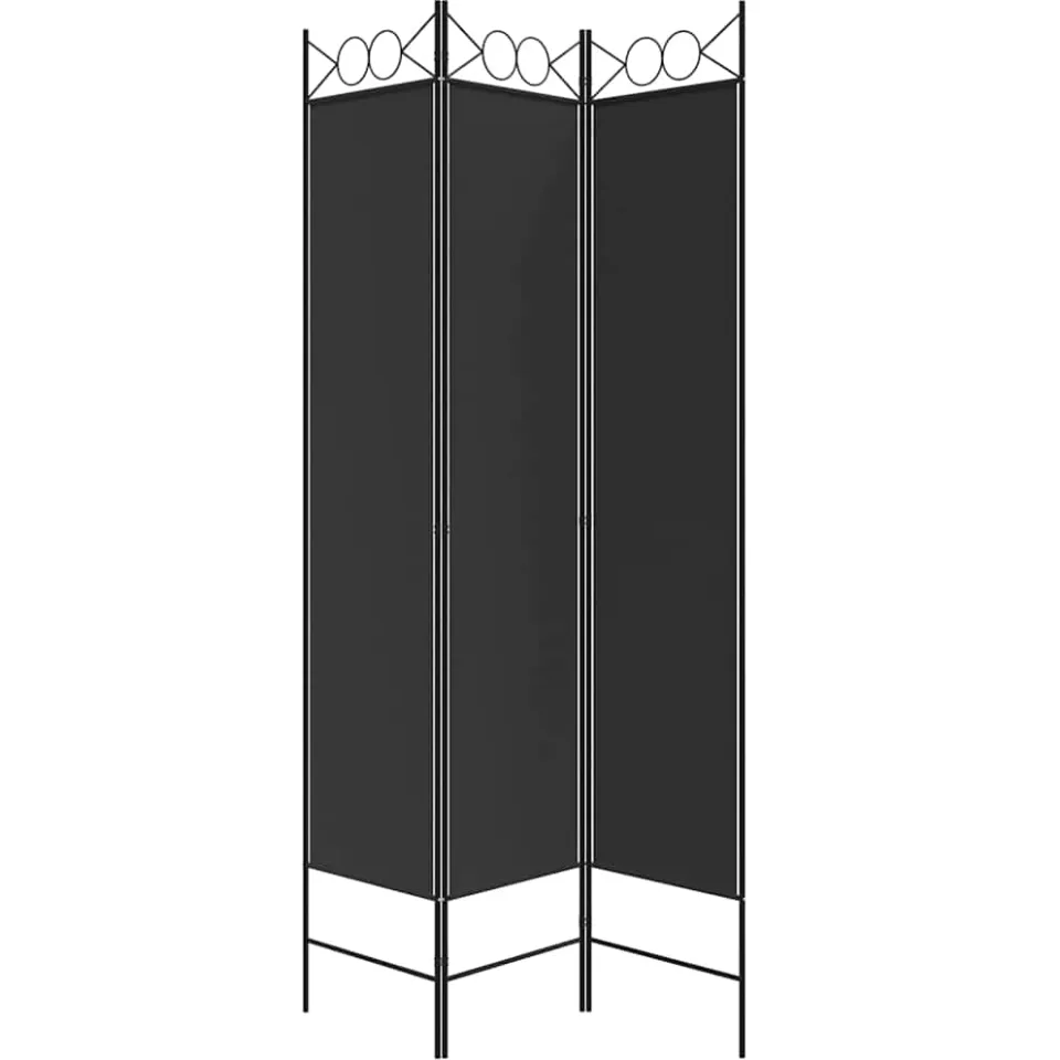 vidaXL Kamerscherm met 3 panelen 120x200 cm stof zwart, foto 5