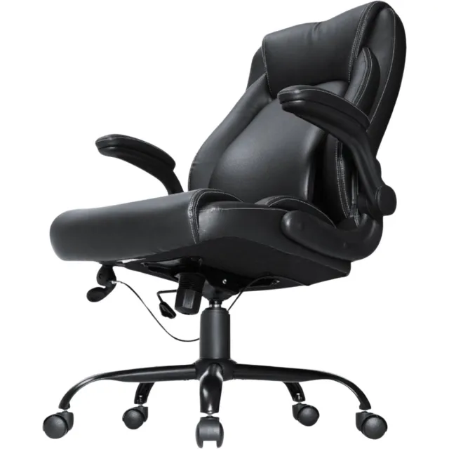 San Marque Luxe bureaustoel - Directiestoel - Bureau stoel PU leer - Voor volwassenen - Zwart - Verstelbaar - Tot 150kg Draagkracht Black