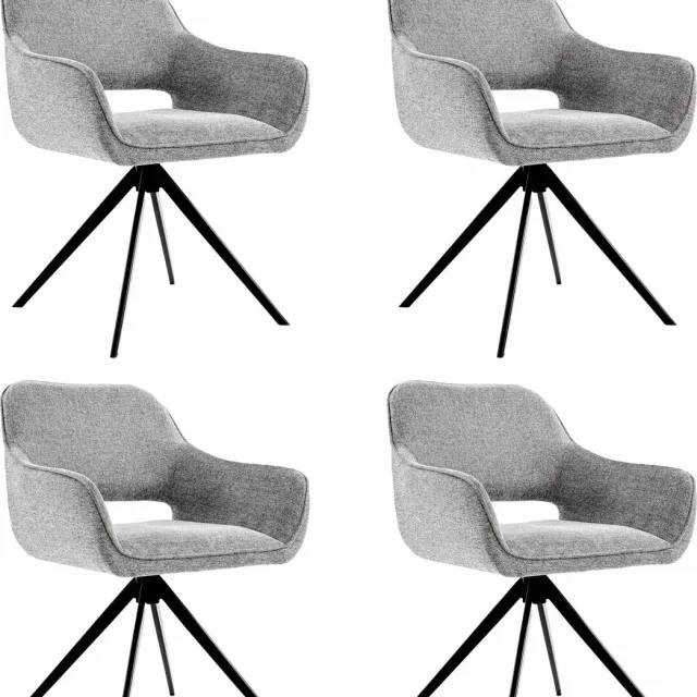 Kick Collection Set van 4 Kick draaistoel Miyo - donkergrijs