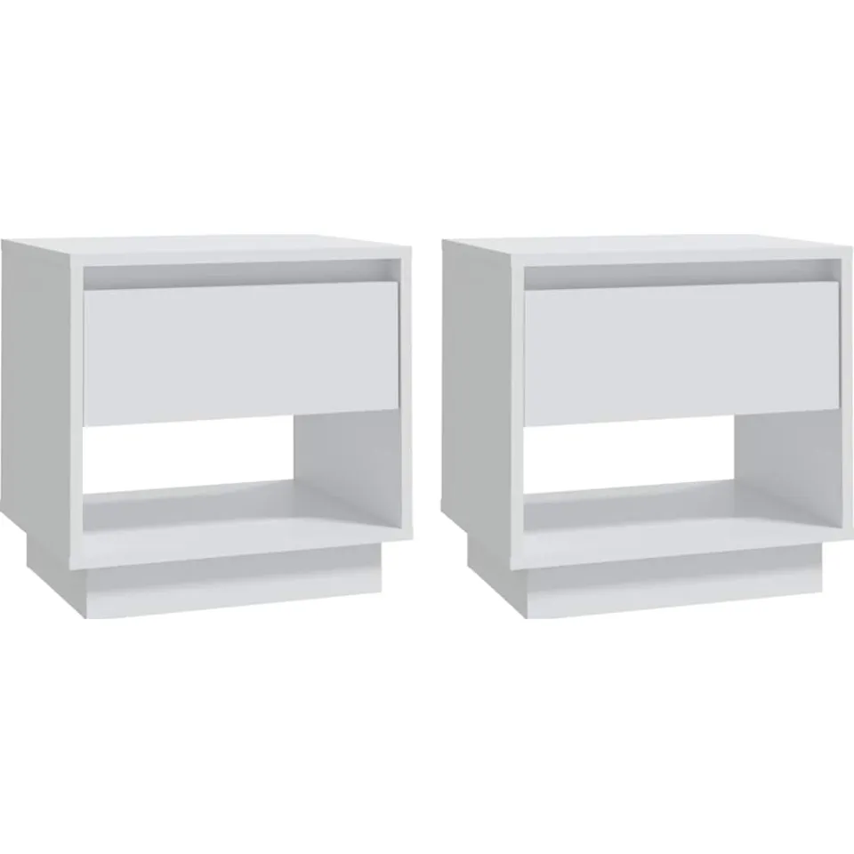vidaXL Nachtkastjes 2 st 45x34x44 cm bewerkt hout wit