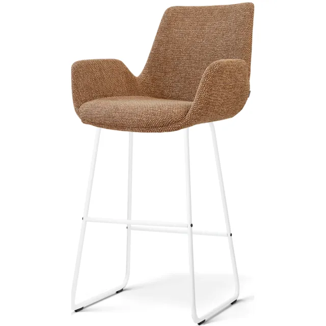 Nolon Nino-Eef barkruk bruin blend - wit onderstel - 75 cm