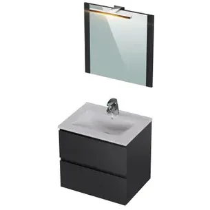T-bath Badmeubelset Milenio 60cm Grijs Glanzend
