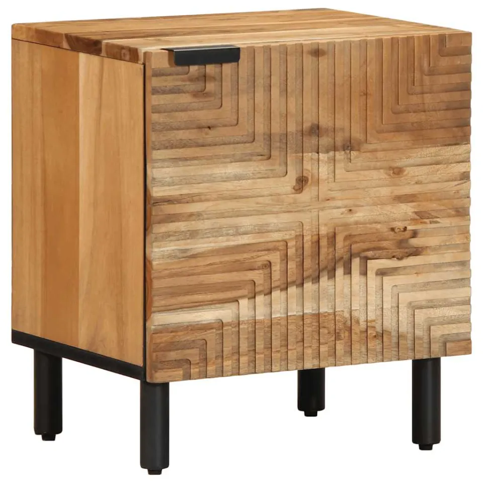 vidaXL Nachtkastjes 2 stuks 40x33x46 cm Massief hout Acacia bruin, foto 2