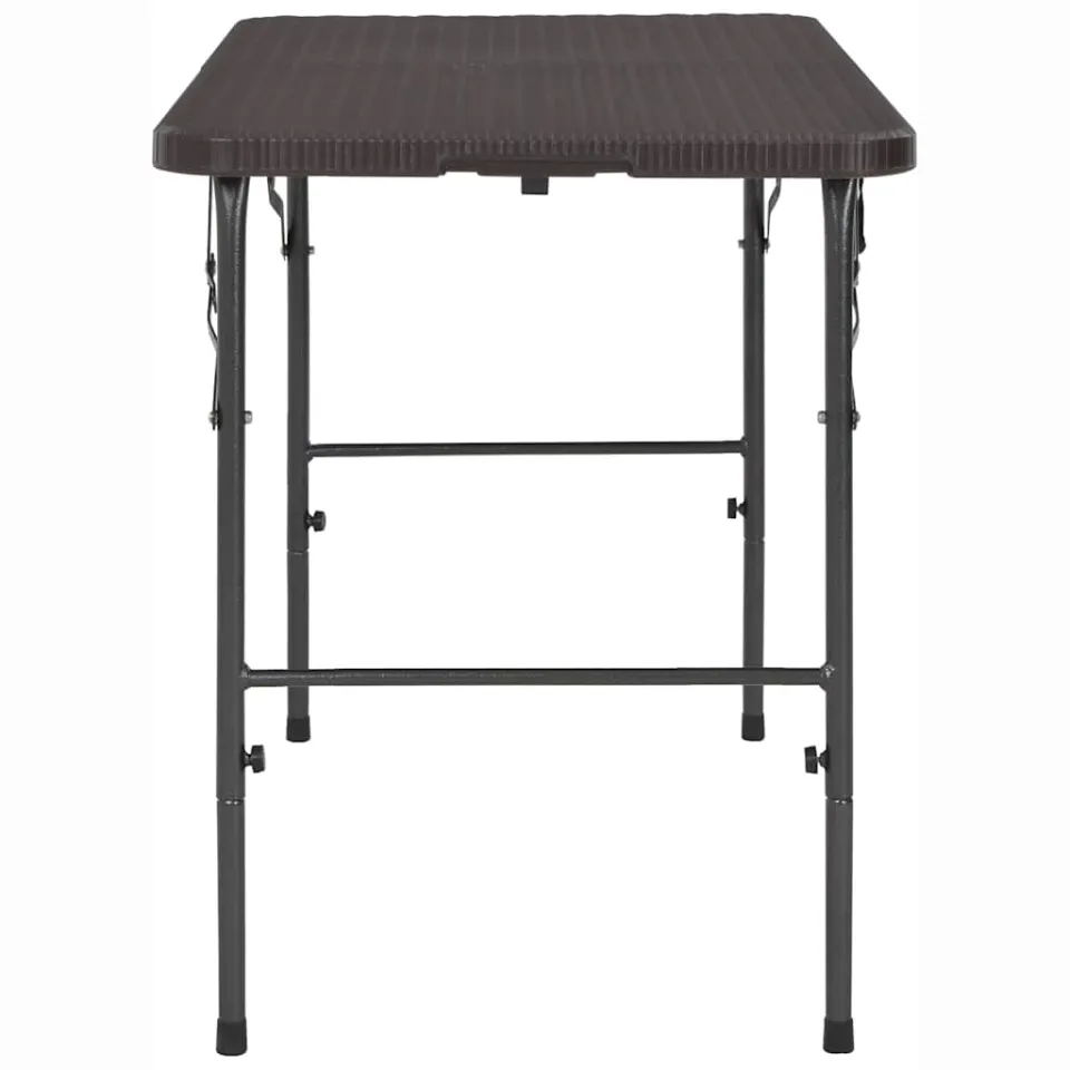 vidaXL Tuintafel inklapbaar rattan look 120x60x74 cm HDPE bruin, foto 3