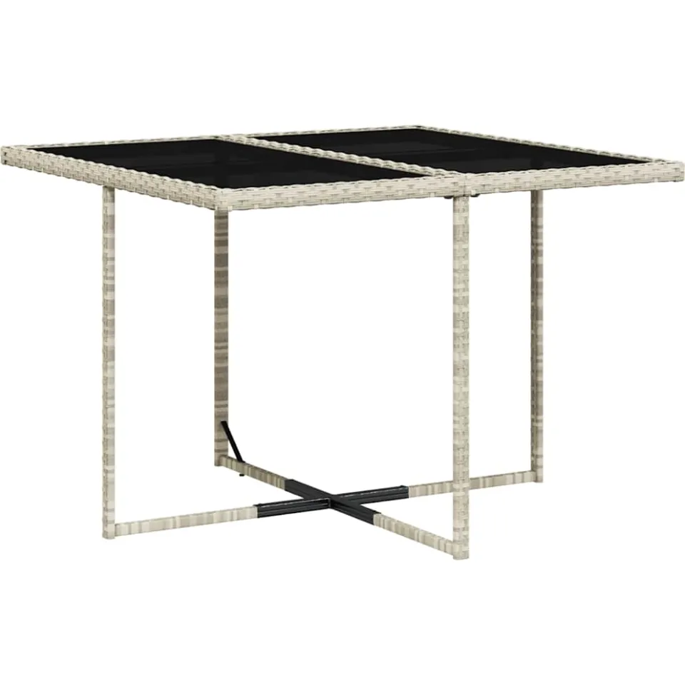 vidaXL 5-delige Tuinset met kussens poly rattan lichtgrijs grijs, foto 4