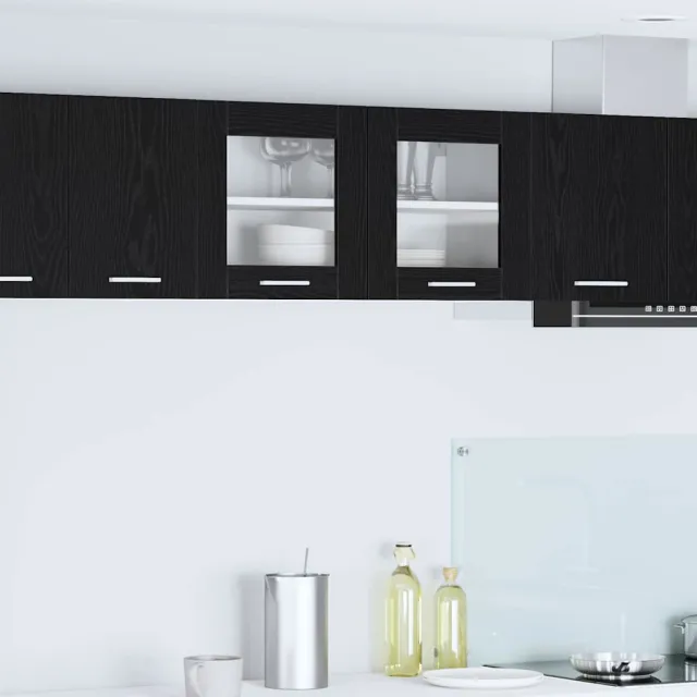 vidaXL Hangkast Zwarte Eik en Wit 80 x 31 x 40 cm Bewerkt hout