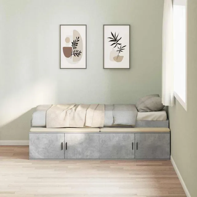 vidaXL Bedframe met lade Beton Grijs 100 x 200 cm Bewerkt hout