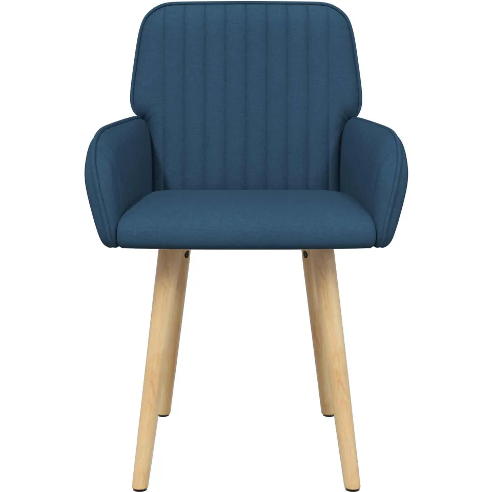 vidaXL Eettafelstoelen 2 st Stof Blauw 56,5 x 50 x 87,5 cm