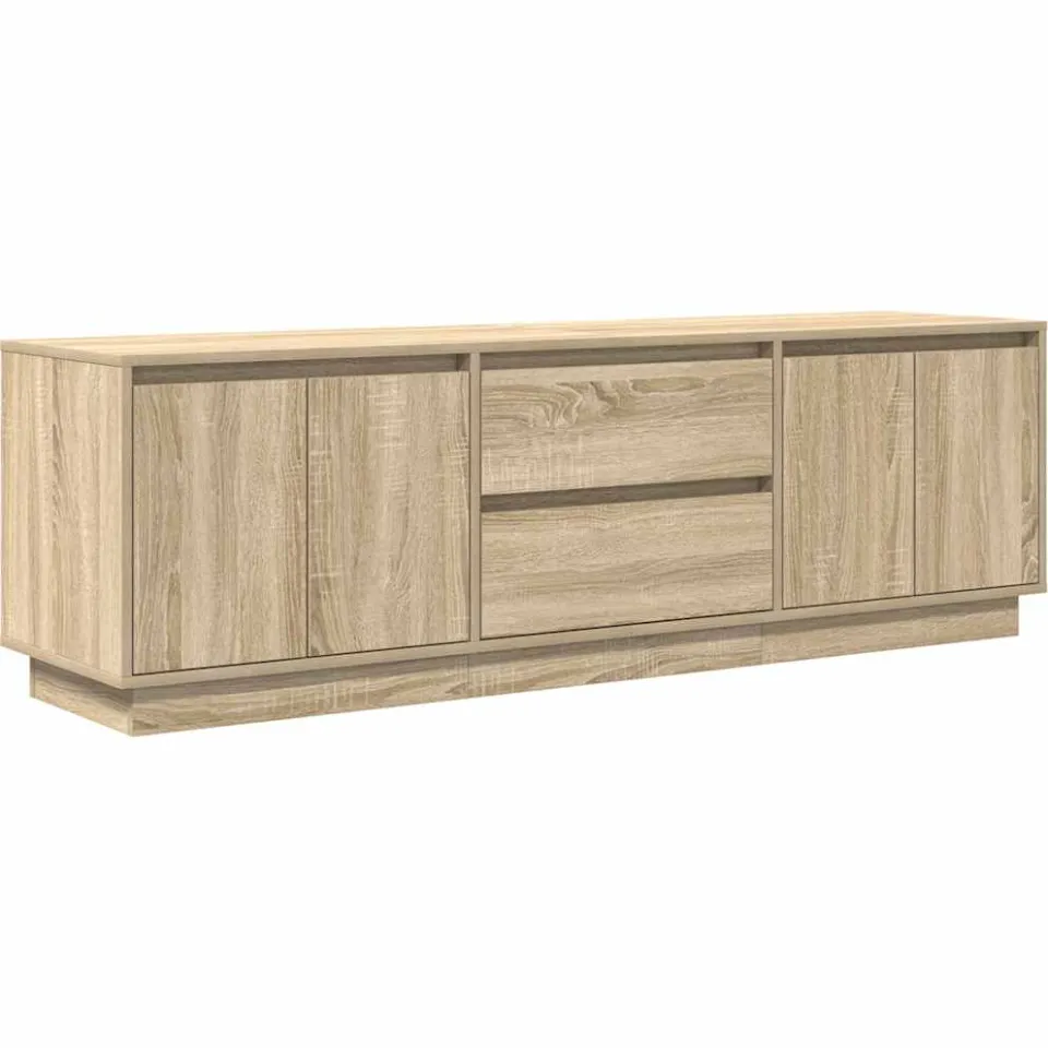 vidaXL Tv-meubel met LED-verlichting 160,5x41x50 cm sonoma eikenkleur Bruin