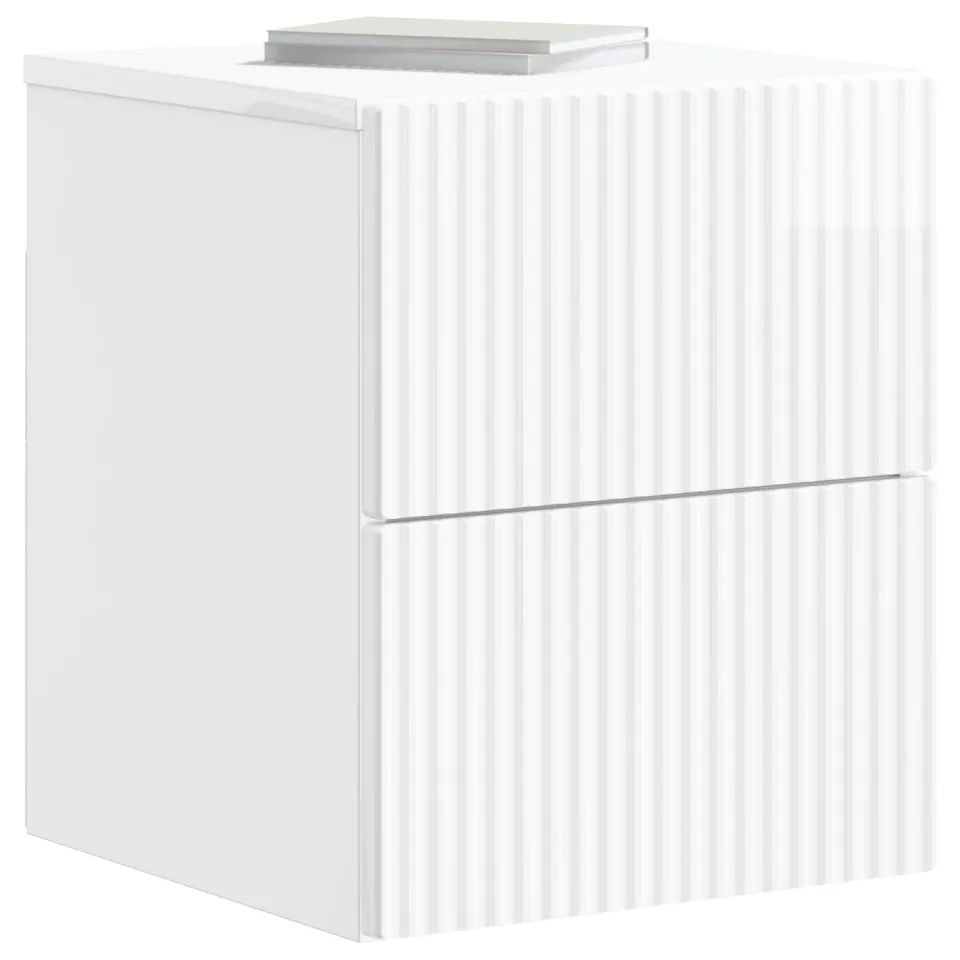 vidaXL Wandbeugel Bedkast 2 st Hoogglans Wit 33 x 34,5 x 40 cm