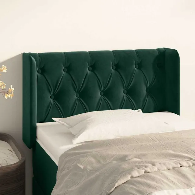 vidaXL Hoofdbord met randen 83x16x78/88 cm fluweel donkergroen groen