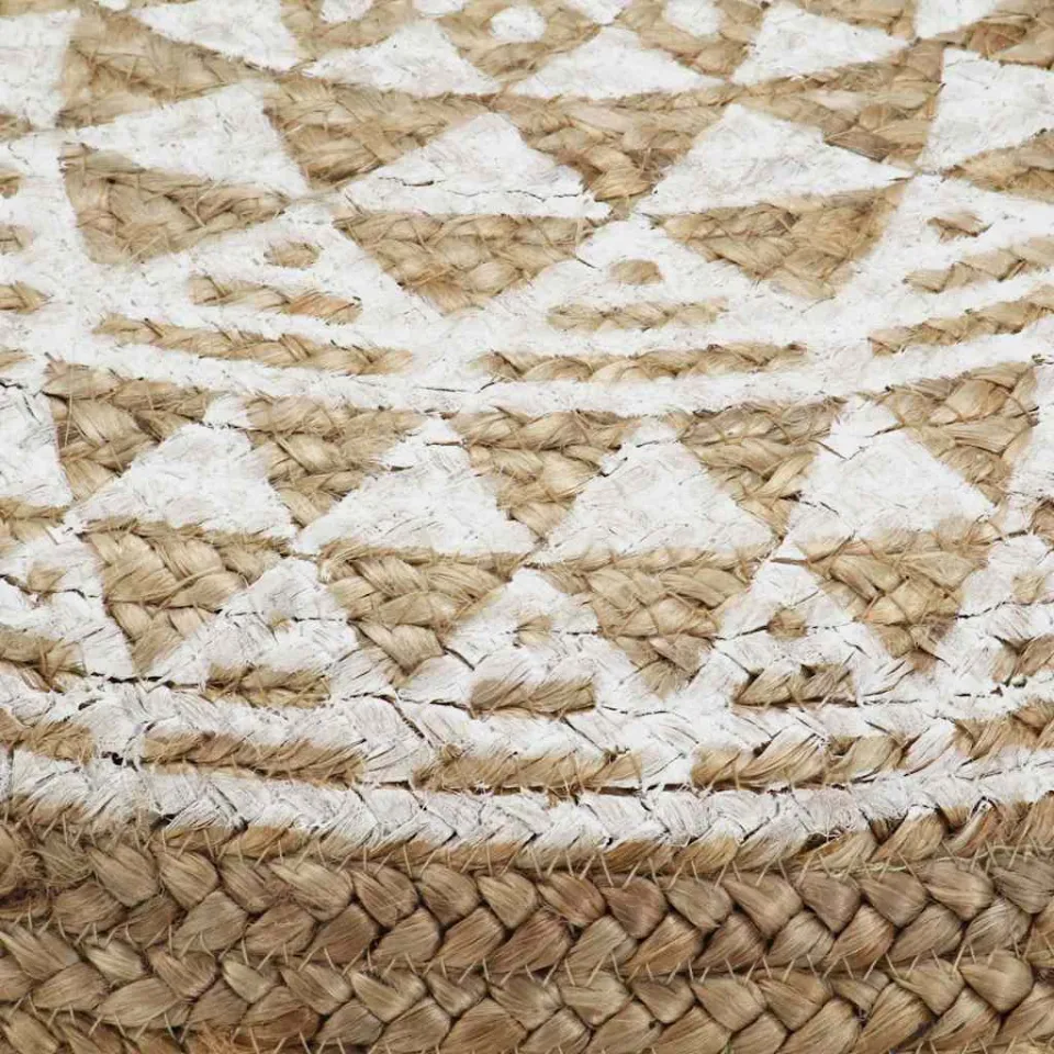 vidaXL Poef handgemaakt 45x30 cm jute wit, foto 3