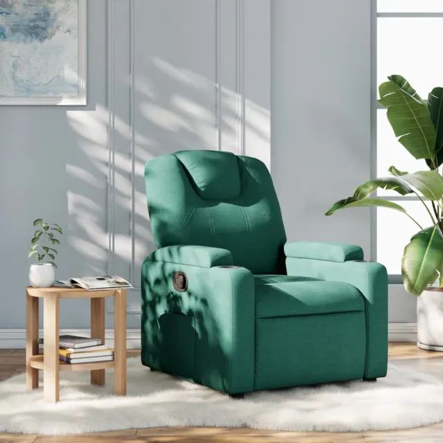 vidaXL Fauteuil verstelbaar stof donkergroen