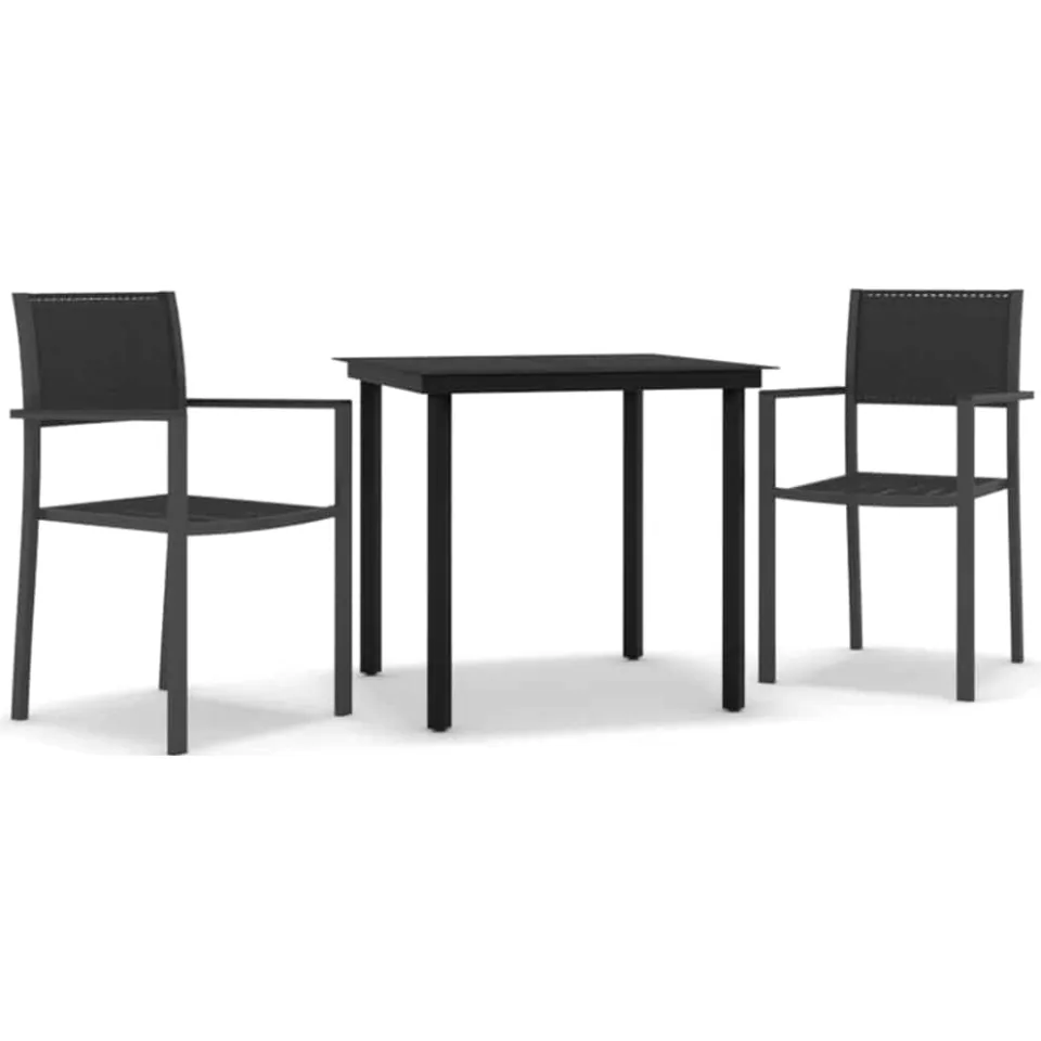 vidaXL 3-delige Tuinset zwart, foto 3