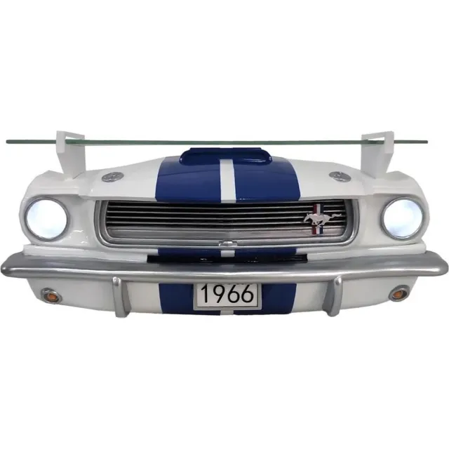 Ford 1966 Shelby GT 350 Ford Mustang Voorkant Muurplank 52,5 cm breed Blauw en wit