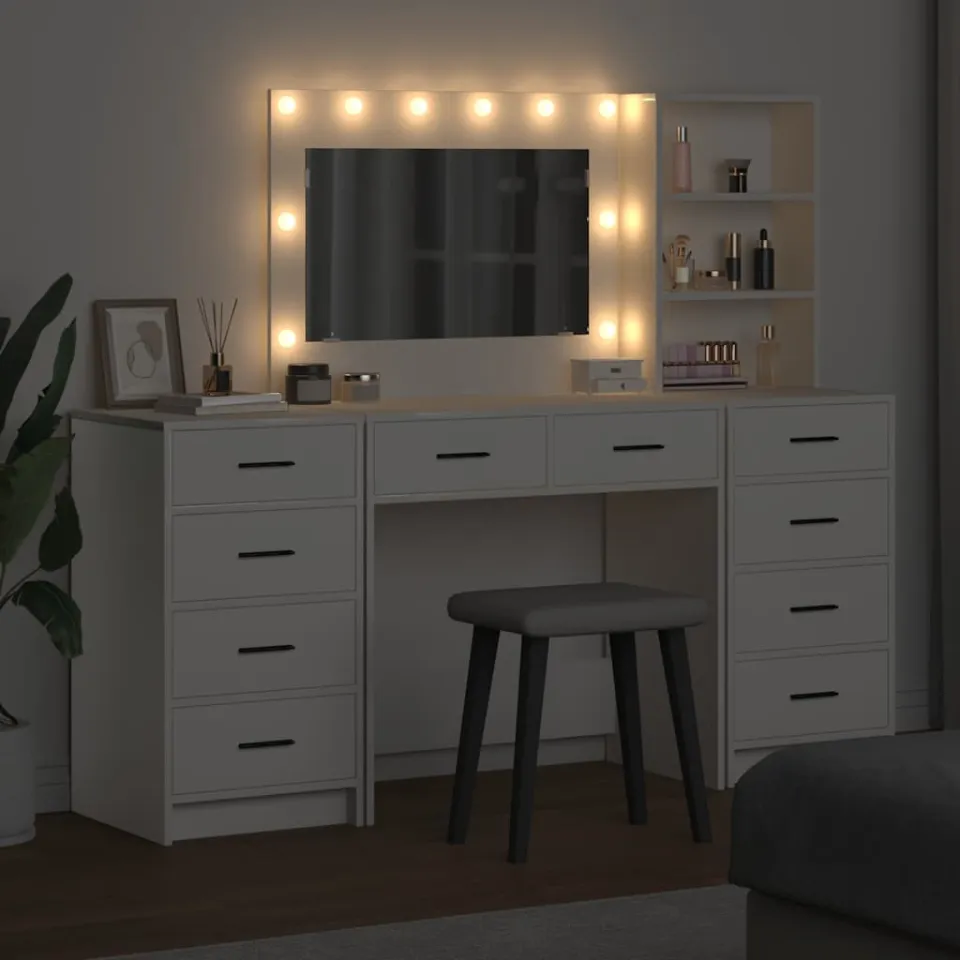 vidaXL Plafondtafel 3 st Wit 78,5 x 41 x 135 cm Bewerkt hout, foto 3