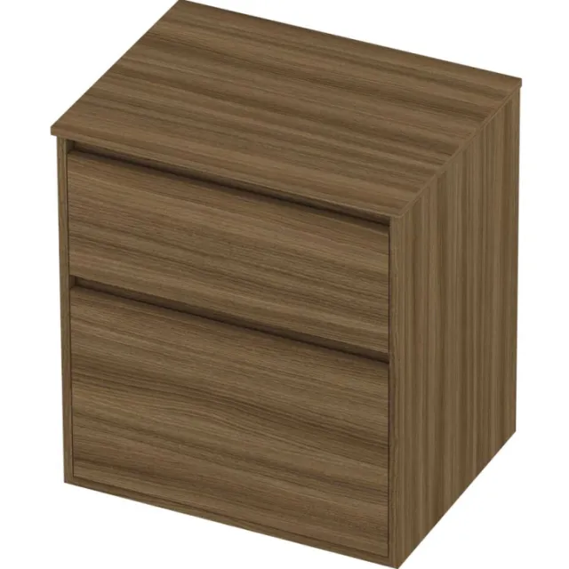 Proline Deck Badmeubelset Greeploos Asymmetrisch Kader 60x46x67 cm Caramel Walnut Houtlook