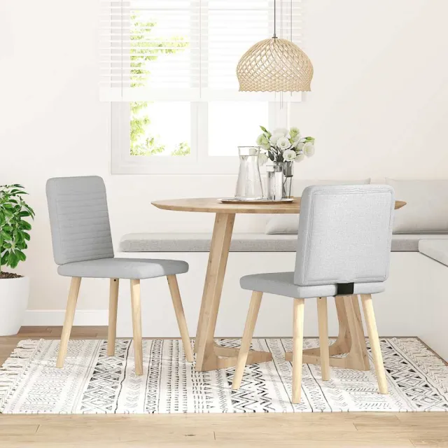 vidaXL Eetkamerstoelen 2 st stof wolk grijs