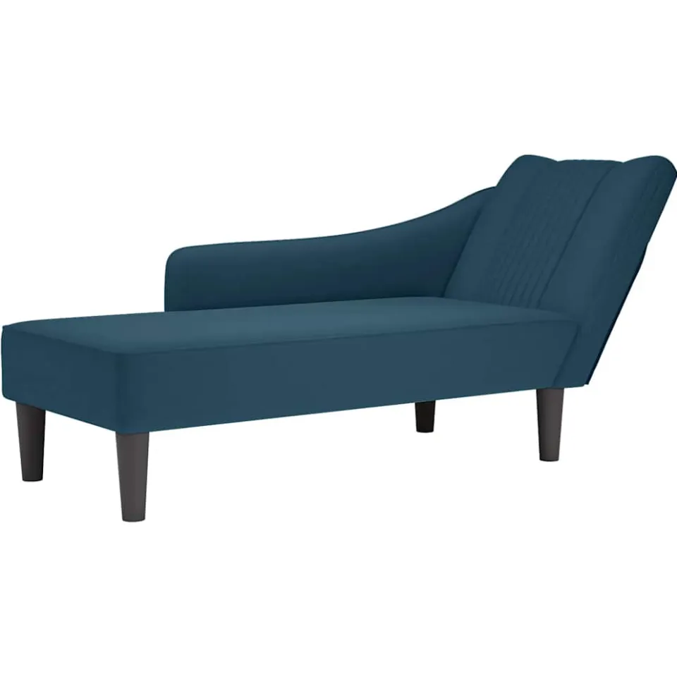 vidaXL Chaise longue met rechterarmleuning fluweel blauw, foto 3