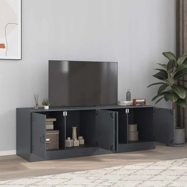 vidaXL Tv-meubelen 2 st 67x39x44 cm staal antracietkleurig, foto 2