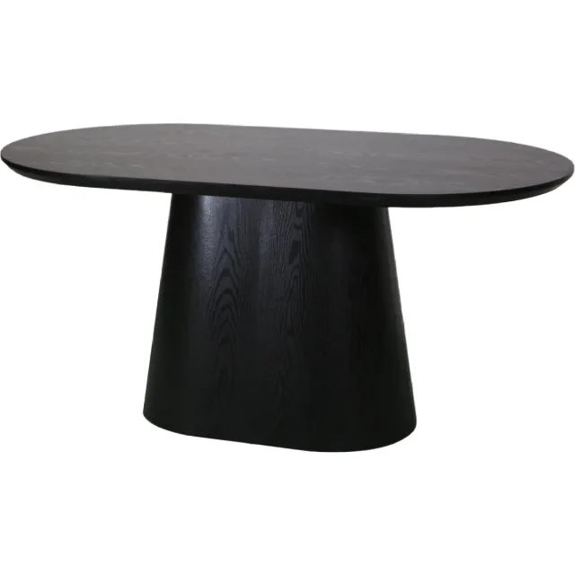 Lizzely Garden & Living Eettafel Japandi ovaal Saga 160cm zwart MDF ovale eetkamertafel