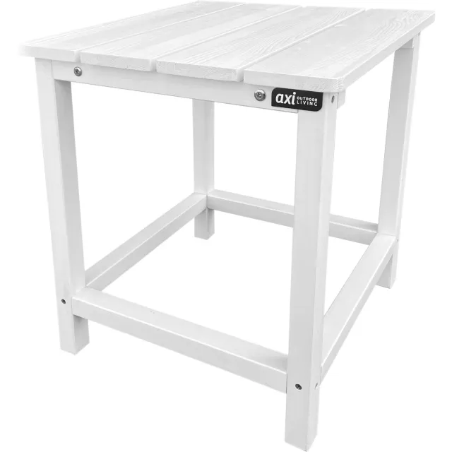 Axi Tess Bijzettafel Wit – Houten tuintafeltje – Vierkant – 40,5 x 40,5 x 46 cm – FSC 100% Hemlock hout – Voor tuin, terras en balkon