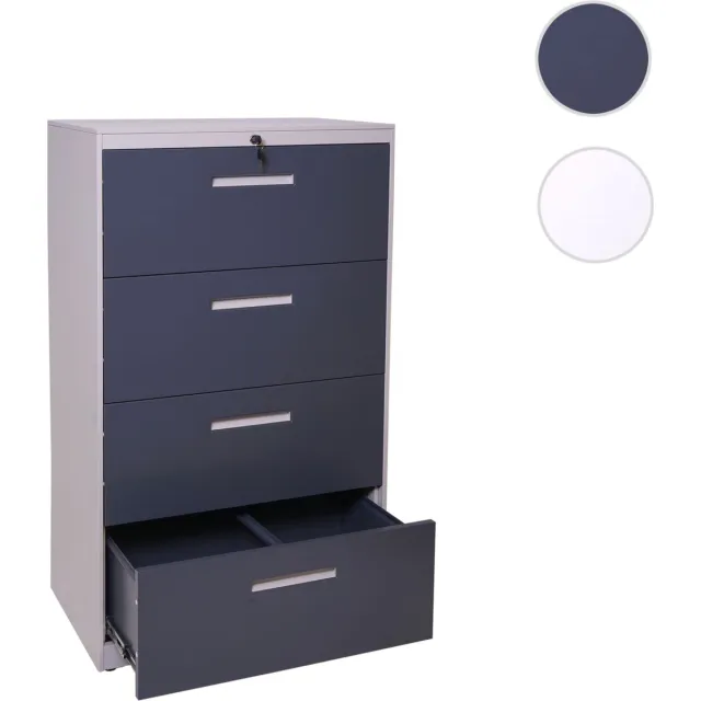Cosmo Casa Hangend Archiefkast - Archiefkast - Kantoor Kast - Stalen Kast - A4 Afsluitbaar - 132x76x46cm - Grijs-Donker - Grijs