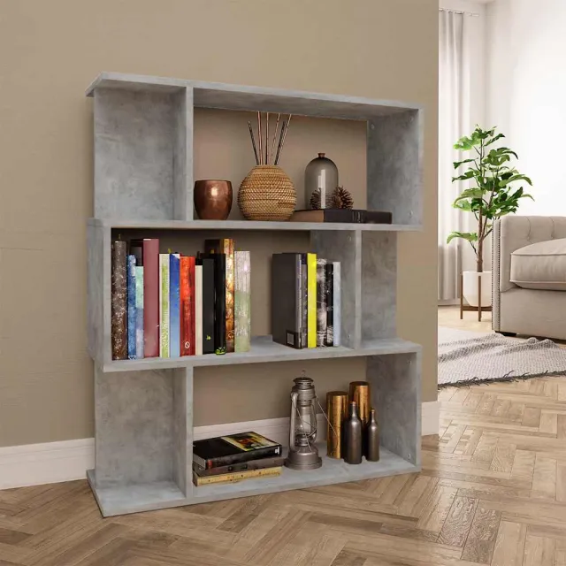 vidaXL Boekenkast/kamerscherm 80x24x96 cm bewerkt hout betongrijs grijs, foto 2
