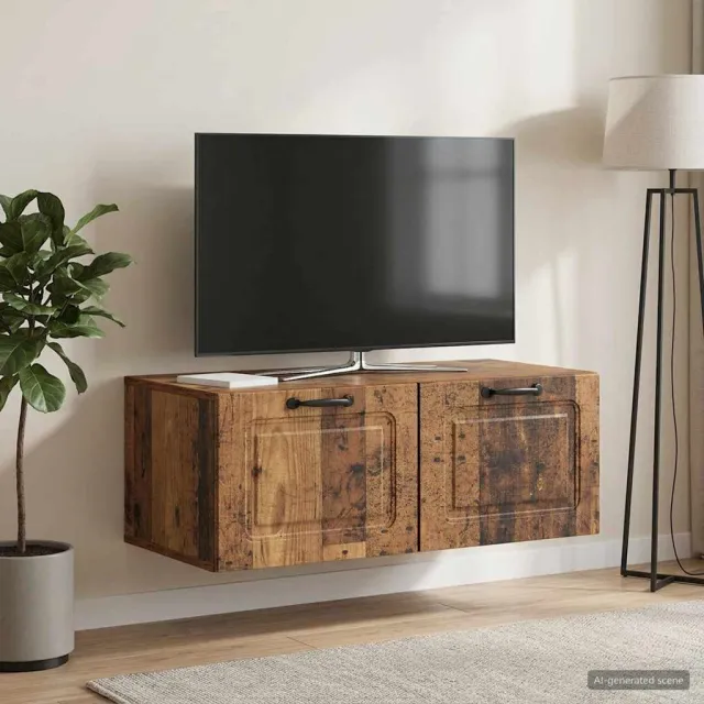 vidaXL Wandbeugel TV-kast Oud hout 78,5 x 41 x 30 cm Bewerkt hout Bruin