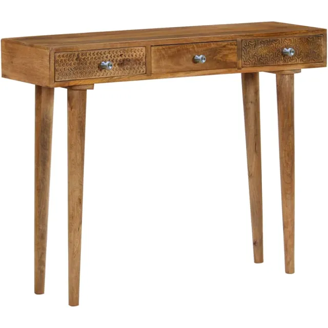 vidaXL Wandtafel 102x30x79 cm massief mangohout Bruin