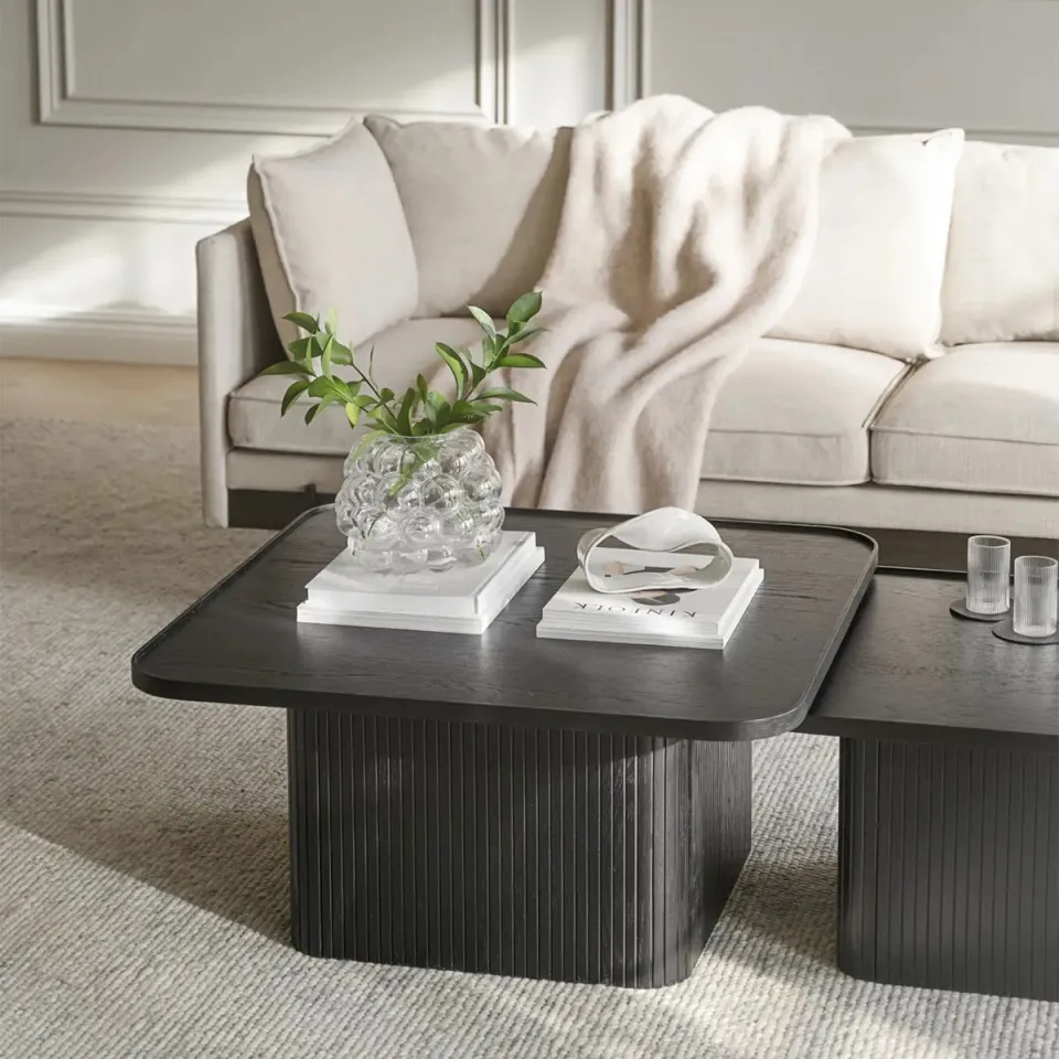 Rowico Home Sullivan houten salontafel zwart - 80 x 80 cm, foto 2