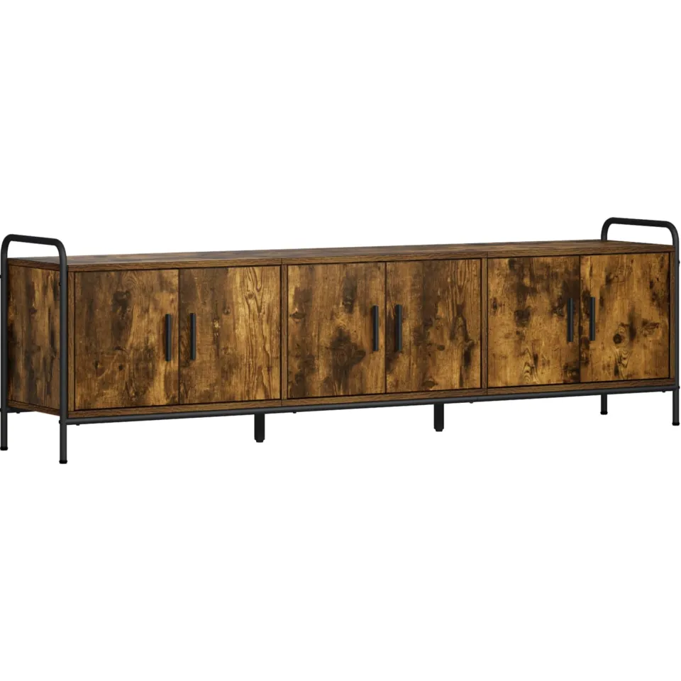 vidaXL Tv-meubel 146 x 33 x 50 cm Gerookt eiken Bewerkt hout, foto 3