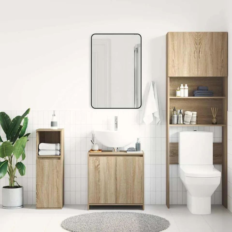vidaXL Badkamerkast 60x33x60 cm bewerkt hout sonoma eikenkleurig, foto 2