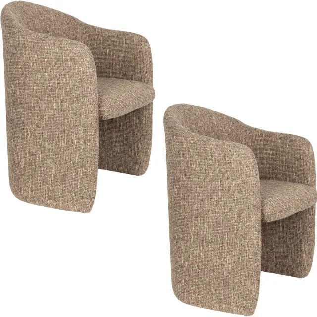 Zuiver Contour Eetkamerstoelen Armleuning Lichtbruin - Set van 2