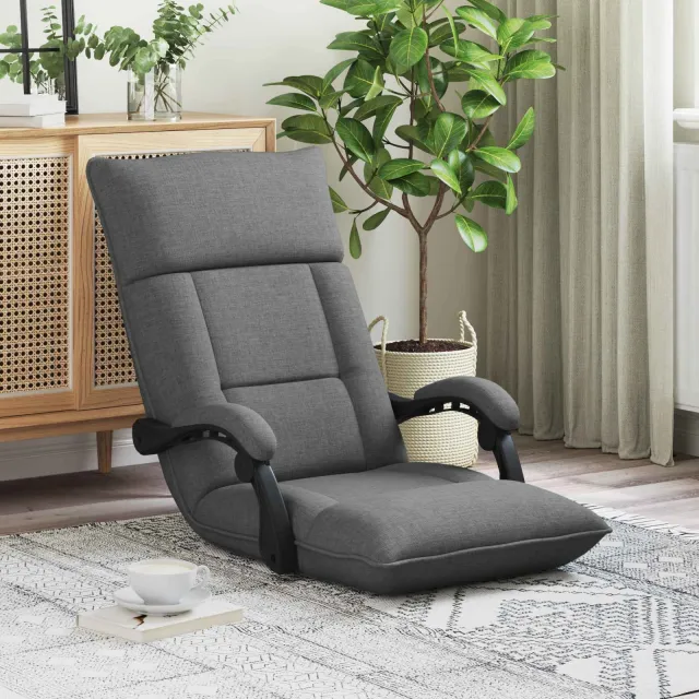 vidaXL Verstelbare vlo stoelen Donkergrijs Stof